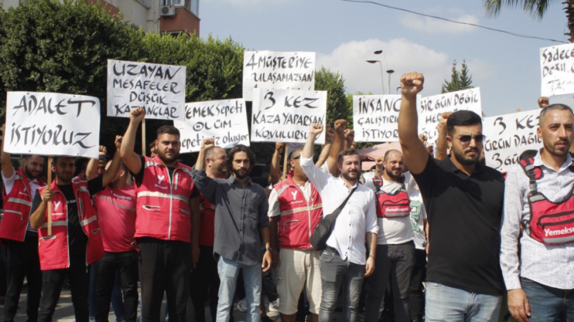 Yemeksepeti işçileri kontak kapattı: 'Ölmek istemiyoruz, adalet istiyoruz!'