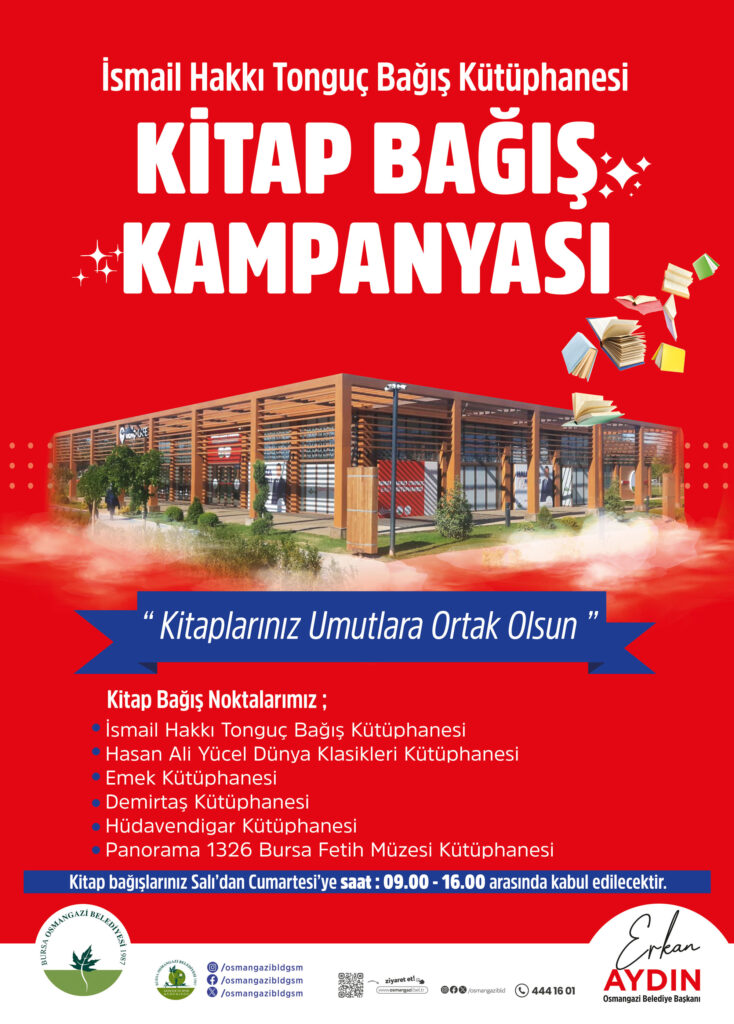 Bursa Osmangazi Belediyesi kitap bağışı kampanyası başlattı