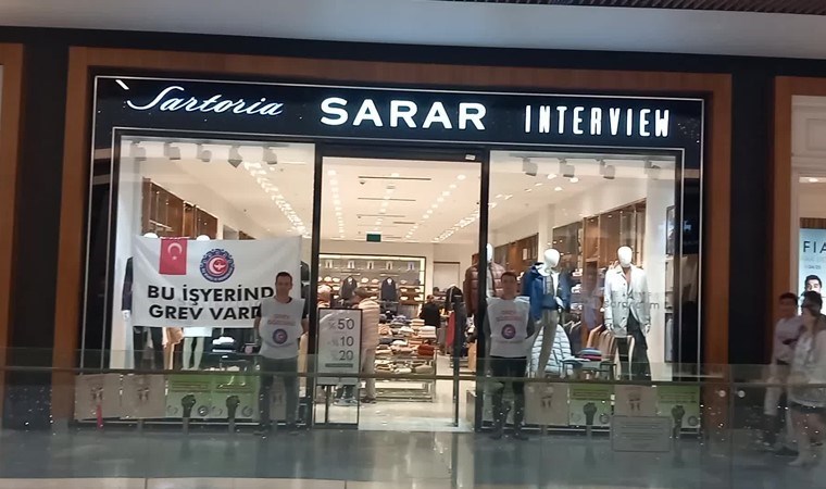 Sarar giyim işçileri AVM’de greve başladı