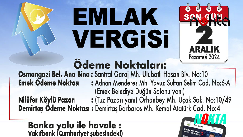 Osmangazi Belediyesi’nden vergi ödeme kolaylığı